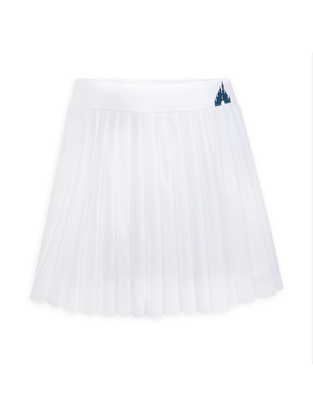 Disney White Pleated Mini Skirt with Navy Castle Accent